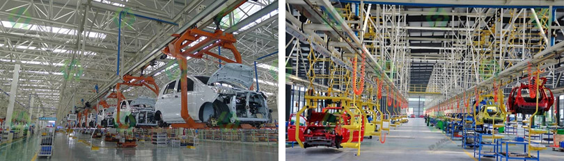 Auto car assembly conveyor line