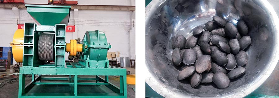 Roller type briquette making machine